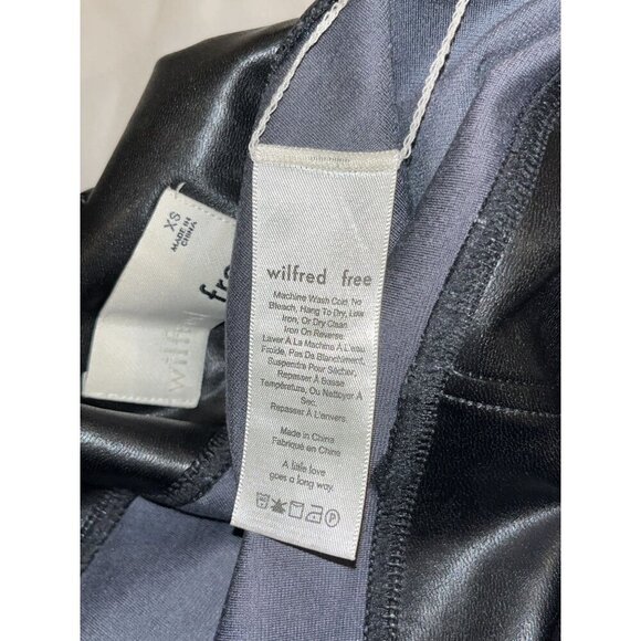 Wilfred Aritzia Free Black Daria High Waisted Vegan Leather pants Women's XS - Picture 10 of 11